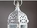 Metal White Hanging Decorative Candle Lanterns, Wedding Decoration Candlestick Holder, Moroccan Candle Lanterns for Christmas Including 17Inch Chain with Hook