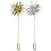 SAVORI Men's Lapel Flower Pin Boutonniere For Suit (Gold-silver (2 pcs)