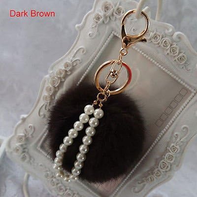 DecorHolic Faux Rabbit Fur Ball Pom Pom Pendant Car Keychain Handbag Key Ring #9