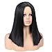 quickwig Short Straight Bob Wigs Black Short Wig Middle Part Synthetic Wigs Shoulder Length Daily Cosplay Party Wigs for Women 14 inches