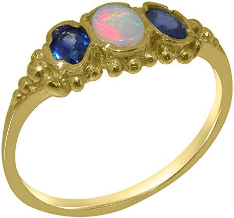 英国製 イギリス製 K18 イエローゴールド 天然 オパール サファイヤ レディース リング 指輪 各種 サイズ あり
