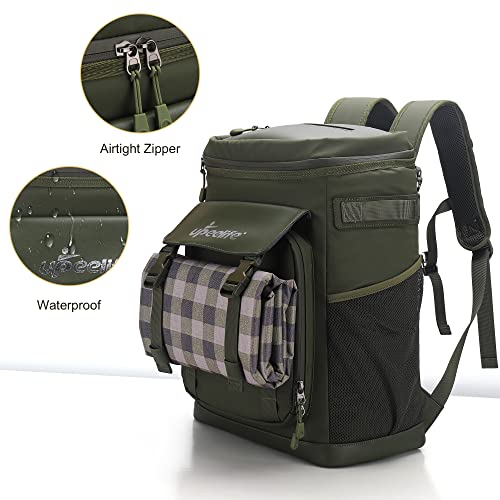 Upeelife Mochila Nevera Isotermica, 30L Grande Mochila Nevera Portatil Impermeable, Bolsa Picnic Termica Prueba de Fugas