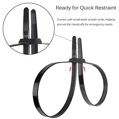 Length 35.4” Flex Cuffs, 10Pcs Heavy Duty Zip Tie Handcuffs Restraint