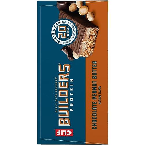 CLIF BUILDERS – CHOCOLATE PEANUT BUTTER FLAVOR – PLANT BASED PROTEIN BARS – GLUTEN FREE – NON-GMO – LOW GLYCEMIC – 20G PROTEIN – 2.4 OZ. (12 PACK)