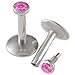 16g gauge 1/4 Surgical Steel Lip Bar Labret Ring Monroe Ear Tragus Stud Bars 2mm Internal Rose Piercing 2Pcs ALRU