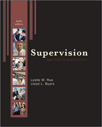 Supervision Key Link To Productivity Rue Leslie Byars Lloyd 9780073381374 Amazon Com Books