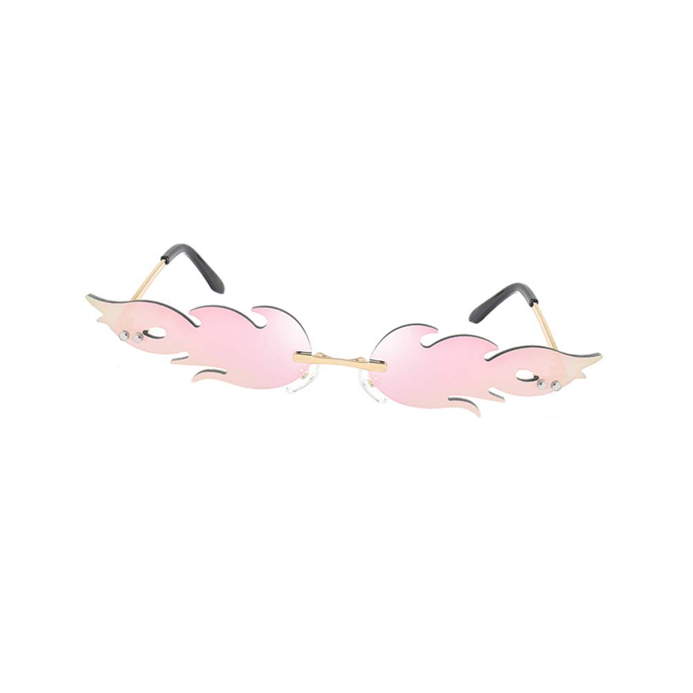 STOBOK Party Glasses Flame Sunglasses Frameless Novelty Glasses Pink Photo Prop Fashion Party Toy Children Washed Women Ladies Costume Accessories Photo Props