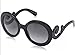 Black Designer Inspired Round Fashion Sunglasses Women Baroque Swirl Arms Sun Glasses Vintage