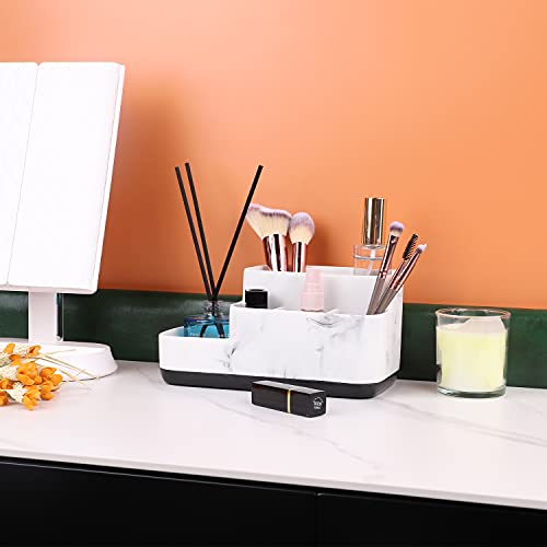 zccz White Bathroom Organizer countertop Bathroom Counter Organizer