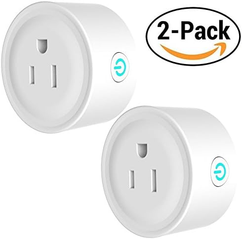 (2 Pack) Voice Controlled Wi-Fi Smart Plug Compatible With Amazon Alexa Echo &amp; Dot. This Wifi Enabled Mini Outlet Also Works With Google Home Assistant. Automate Your Home With Smart Sockets