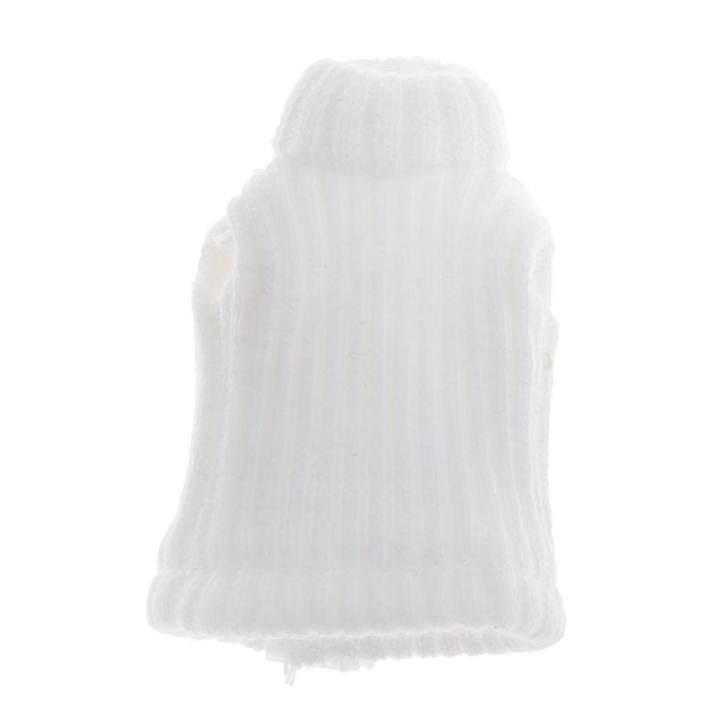 zalati Knitted Sweater Mini Fashion Cute Vest Costume 1/12 for Doll Clothes - White