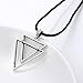 Men's Sterling Silver Cool Double Triangle Cords Simple Minimalism Arrow Pendant Necklace 24