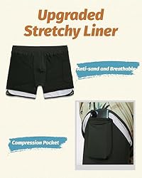 maamgic Mens Short 80s 90s Vintage 5.5" Swim Trunks