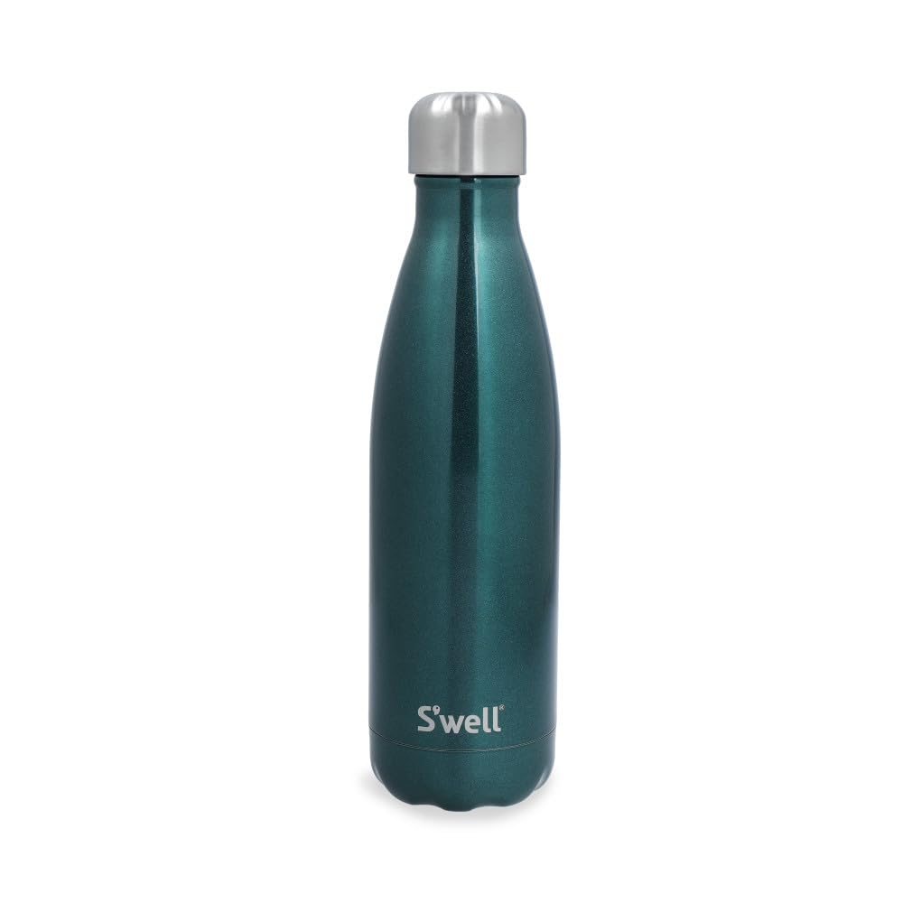 S'well Original Water Bottle, Green Sapphire, 500ml/0.5L. Triple-Layered Vacuum-Insulated Drinks Bottle Keeps Coffee, Tea and Drinks Cold and Hot