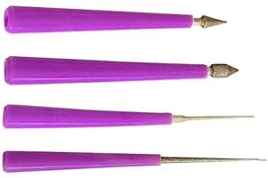 HogarTech Emery Needle File Beading Hole Enlarger Tool for Pearls, Glass Beads, Crystals & Jade Crafts 03C8 mm Reaming Range