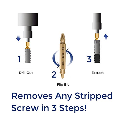 Nrpfell 6 pcs Screw Remover, Damaged Screwdriver Set, Broken Bolt Screw Remover, Screw Deburrer