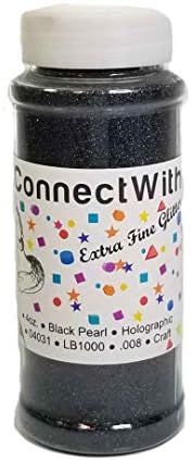 iConnectWith Glitter – Black Pearl, Extra Fine Holographic Glitter; Multi-use for Crafts, Decorations, Nail Art, Makeup, Tumblers, Resin Art, and DIY Projects