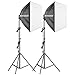 Neewer Photography Studio 600W Softbox Lighting Kit - 3 Packs 24x24 inches Softbox with 45W Fluorescent Light Bulb, Light Stands, Boom Arm, Sandbag and Carrying Bag for Portraits Video Shooting (US)