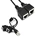 RJ45 Network Splitter Adapter Cable, Xiarden1 Male to 3 Female Socket Port LAN Ethernet Network Splitter Y Adapter Cable Suitable for Super Category 5/5e/6 Ethernet(1 to 2)