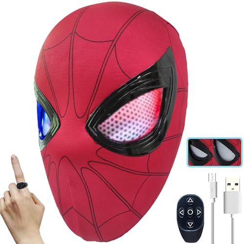 Halloween Hero Mask with Moving Eyes, Realistic Role Play Mask Costume for Cosplay, Birthday Gift for Big Kids/Adults