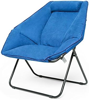 TLMY Removable And Washable Large Adult Balcony Folding Chair Home Lazy Couch Chair Butterfly Chair Sun Lounger Folding chair (Color : Blue)