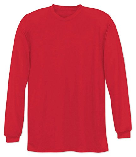 A4 Youth Cooling Performance Crew Long Sleeve T-Shirt, Scarlet, X-Large