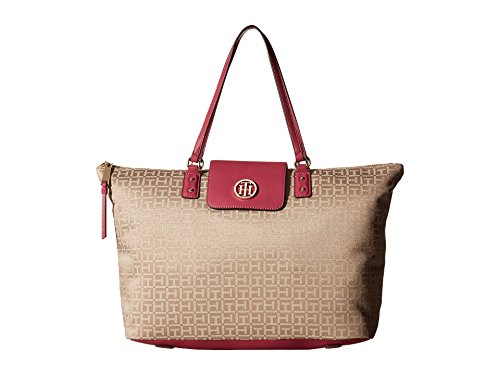 Tommy Hilfiger Women's Veronica - Monogram Jacquard Tote Khaki Tonal Handbag