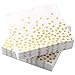 Modda 200Pcs Gold Dot Disposable Paper Plates, Cups, Napkins Set - 50 Dinner and Dessert Plate, 50 Cup and Napkin for Engagement Wedding Birthday Bridal Baby Shower Party, Gold Paper Plates Sets