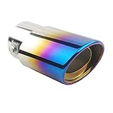 Car Muffler Tip - Stainless Steel to give Chrome Effect - To Fit 1.5 to 2.25 inch Exhaust Pipe Diameter - Installation Clamps Included by TriTrust