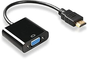 1080P Hdmi Male to Vga Female Video Conversion Adapter Cable with Gold Plated Connector for Pc DVD HDTV Black Durability