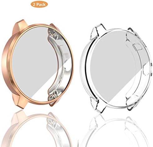 iHYQ Screen Protector Case for Garmin Vivoactive 3 Music,Unti-Shockย TPU Full Cover Protector for Garmin Vivoactive 3 Music Smartwatch (Rosegold+Clear, vivoactive 3 Music)