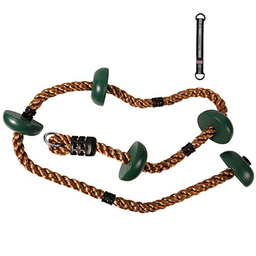 RedSwing 6.5 ft Climbing Rope for Kids with Platform Foot Holder, Swing Set Accessories for Outdoor Playground Backyard Ninja line