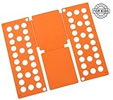 House Hubby T Shirt Folder - Toddler Sized Folding Board for T-Shirts, Dress Shirts, Pants, Towels to Fold Your Garments and Laundry Fast (Orange, Child)
