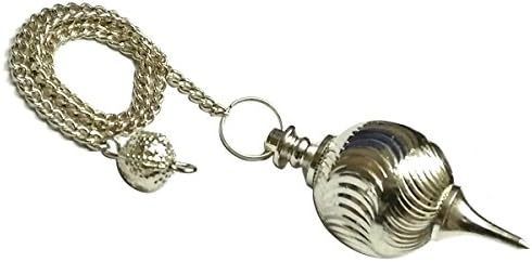 Silver ball with fine engraving Pendulum With Chain used for Scrying Healing Dowser /Silver pendent Dowser With chain