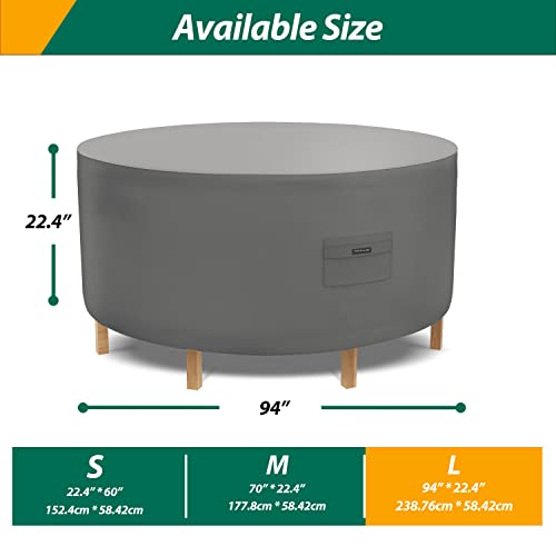 Patio Watcher Patio Round Table Furniture Cover Durable & Waterproof