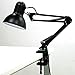 Architect Table Lamp, Swing Arm Desk Lamps Heavy Base with Extra C-clamp Mount, Metal Swing-Arm Task lamp for Studio/Office Bedroom Study, Black