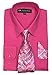 Fortino Landi Men's Long Sleeve Dress Shirt With Matching Tie And Handkerchief