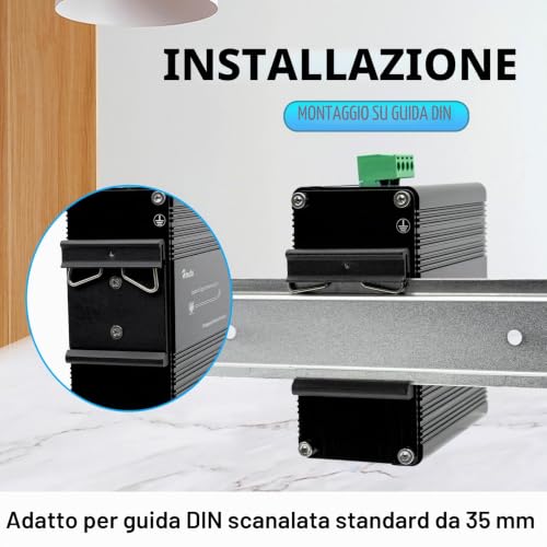 Industrial Ethernet Switch 10 Port Gigabit Ethernet Splitter 10/100/1000Mbps 10 x RJ45 Ports Plug & Play for PC NAS Server Router Monitor Game Console