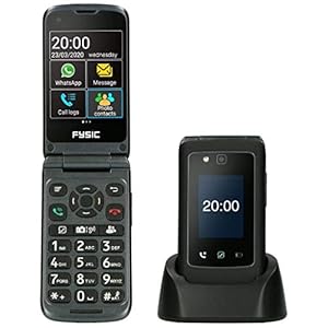 Fysic-F20-Seniors-Mobile-Phone-without-Contract-Flip-Mobile-Phone-Emergency-Call-Button-Double-Display-Whatsapp-Loud-Call-Volume-24-dB-Easy-to-Use-Charging-Station-Black Fysic F20 Seniors Mobile Phone without Contract - Flip Mobile Phone - Emergency Call Button - Double Display - Whatsapp…