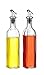 Best Token 2 Pieces New Oil and Vinegar Glass Dispenser Storage Bottles Cruet, Non-drip Pouring Spout 17 oz 500ml(plastic button top)