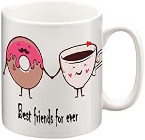 Best Friends Forever Doughnut and Coffee Mug, Funny Mugs, Coffee Mug, Tea Mug, Gift Mugs