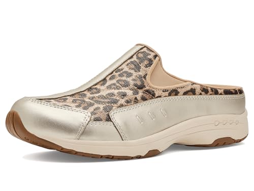 Easy Spirit Traveltime Women's Slip On, 9.5 B(M) US, Gold-Leopard