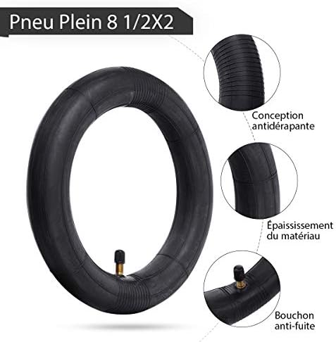 JOYXEON Pneu Roue 8 1/2X2 Chambre a air (1.8mm épais) / Pneu Plein Avant/Arrière Pneu Pneu de Rechange Compatible avec Xiaomi M365/ Pro, Durables Anti-Dérapant, Kit de démonte-pneus/Valve Extension