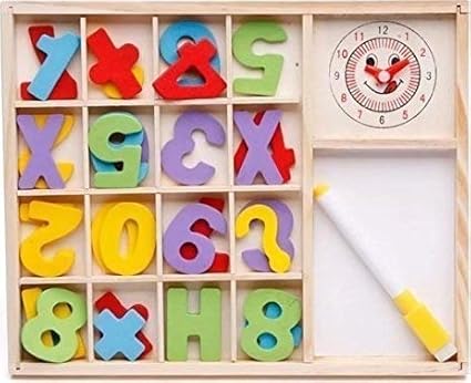 Munchkin Land Wooden Educational Computation with Marker, Whiteboard and Study Box Set for Children