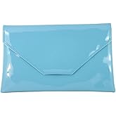LONI Womens Stylish Large Envelope Patent Clutch Bag/Shoulder Bag Wedding Party Prom Bag