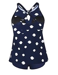 Septangle Womens Vintage Floral Print Tankini Set