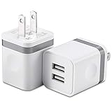 USB Wall Charger, (UL Certified) HI-CABLE 2-Pack 2.1A/5V Dual Port USB Plug Power Adapter Charging Block Cube Compatible with iPhone X XR Xs Max 8/7/6/6S Plus SE/5S, iPad, Samsung, Android Cell Phones