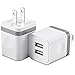 USB Wall Charger, (UL Certified) HI-CABLE 2-Pack 2.1A/5V Dual Port USB Plug Power Adapter Charging Block Cube Compatible with iPhone X XR Xs Max 8/7/6/6S Plus SE/5S, iPad, Samsung, Android Cell Phones