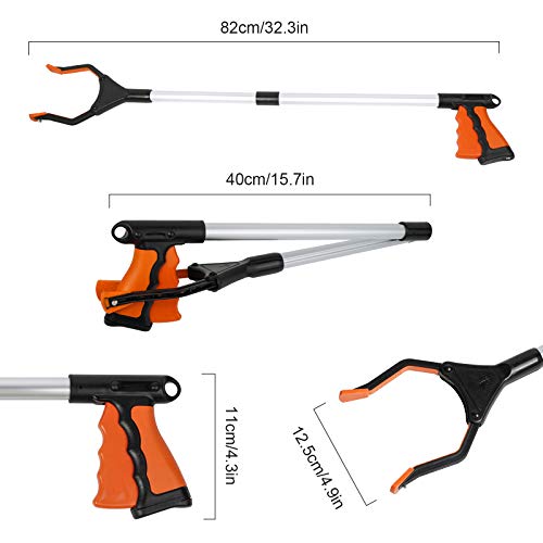 ZOJI Greifer,82cm Faltbare Greifer aus Aluminium mit rotierendem Gummigreifer,Greifzange für Senioren Klappbar Langer… – Bild 3