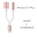 Betteck LYSB01MG362RH-CMPTRACCS 3.5 mm Audio Charge Earphone Jack Adapter Cable, Lightning Charging Port, No Music Control for iPhone 7/7 Plus 6S/6/iPod/iPad - Rose Gold